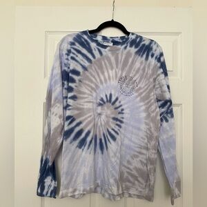 Tybee Island Women’s Long Sleeve T-Shirt Tie Dye | Medium | Blue